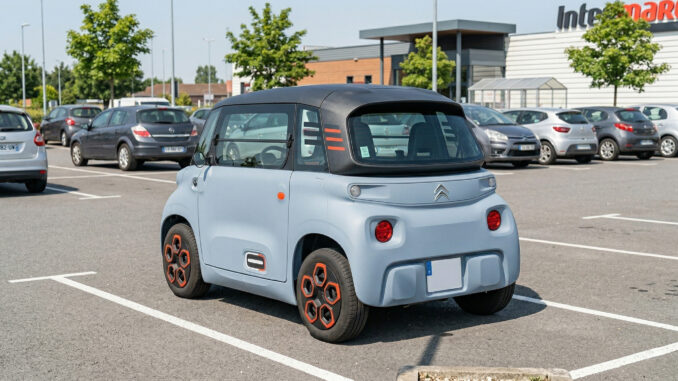 Citroën AMI voiture sans permis sur un parking